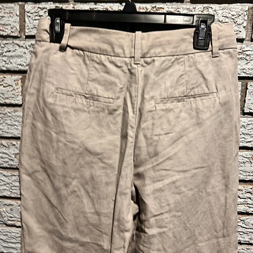 Aritzia Wilfred The Effortless Pant Beige Linen Blend Pleat Wide Leg Trousers 6
